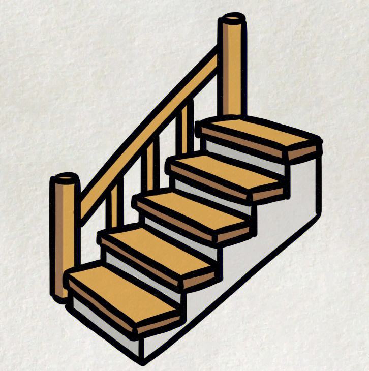 梯子怎么画简笔画、梯子简笔画 儿童画