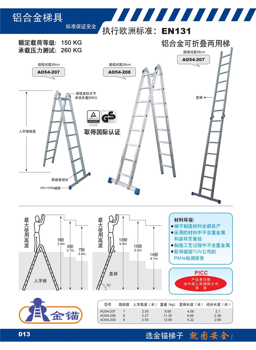 移动梯子安全使用规范、移动式梯子宜用于高度在几米以下